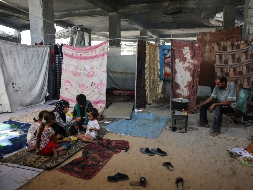 Most of Gaza’s population has been displaced at least once due to the war. (Omar AL-QATTAA/AFP) Most of Gaza’s population has been displaced at least once due to the war. (Omar AL-QATTAA/AFP)