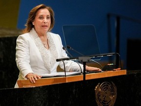 Dina Boluarte at the UN General Assembly in September