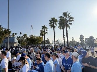 Blue Jays fans are no strangers to palm trees when they go to watch a baseball game. But the hot weather came with a hot fan base when the referee made the controversial call - photo by Noah Godfrey