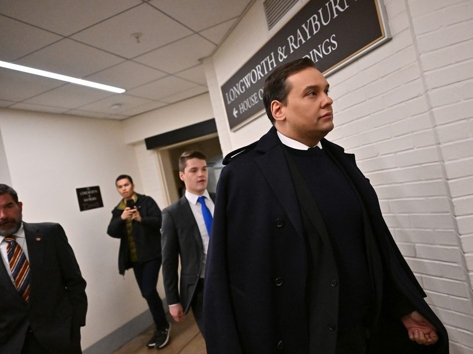 Then-Rep. George Santos (R-New York) headed to the House floor for a vote on whether he should be expelled from the House of Representatives on Dec. 1, 2023, in Washington. MUST CREDIT: Ricky Carioti/The Washington Post Then-Rep. George Santos (R-New York) headed to the House floor for a vote on whether he should be expelled from the House of Representatives on Dec. 1, 2023, in Washington. MUST CREDIT: Ricky Carioti/The Washington Post