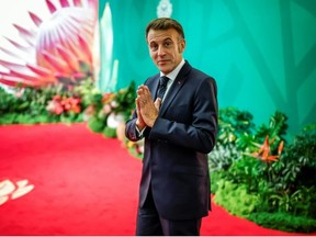 French President Emmanuel Macron calls on the G20 to refocus on economic priorities. (Marco Longari/POOL/AFP)