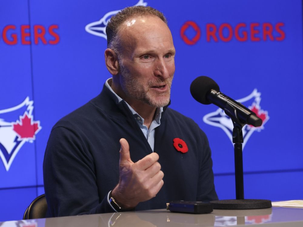 Toronto Blue Jays President and CEO Mark Shapiro speaks at his post-season press conference.
