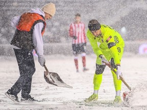 Atlético Ottawa goalkeeper Nathan Ingham