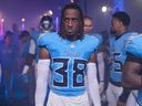 Tennessee Titans cornerback L'Jarius Sneed stands in the tunnel before a game against the Indianapolis Colts.