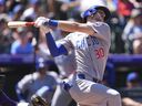 Chicago Cubs right fielder Kyle Tucker swings during a game earlier this year.