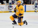 Nashville Predators center Ryan O'Reilly warms up before their game against the Vancouver Canucks.