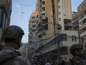 Lebanese army soldiers control the area.