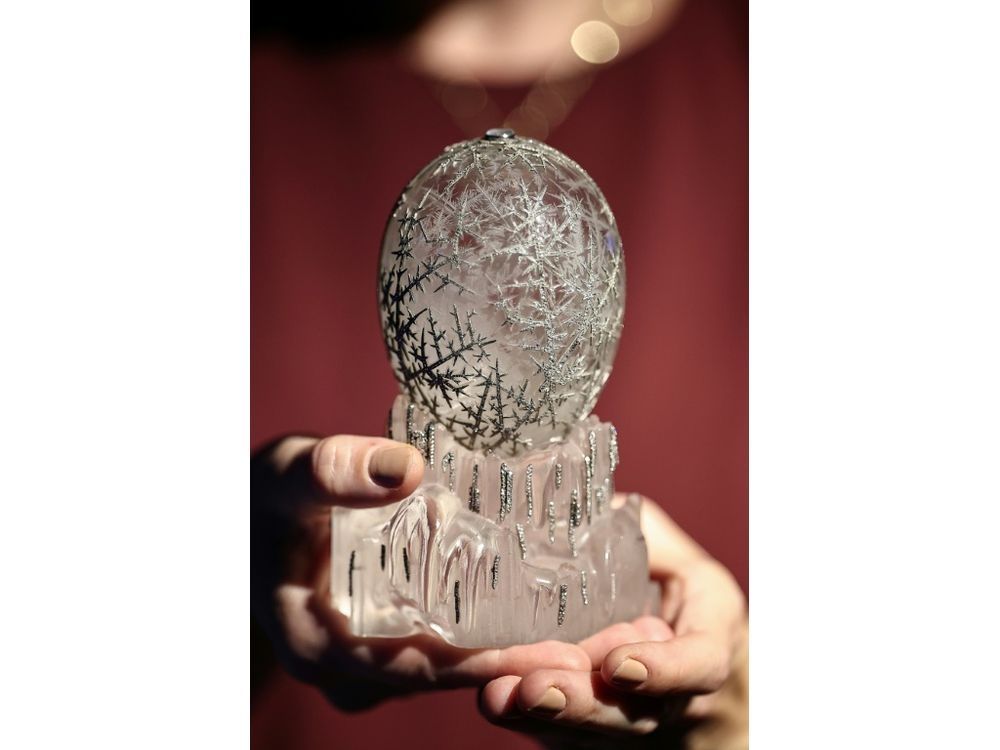  The egg is expected to fetch at least £20 million ($26 million), according to Christie’s auction house. (HENRY NICHOLLS/AFP)