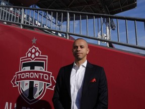 Toronto FC general manager Jason Hernandez is photographed in Toronto on Friday, May 3, 2024. A defender from outside MLS is likely the first player in Toronto FC's door during the secondary transfer window.THE CANADIAN PRESS/Chris Young