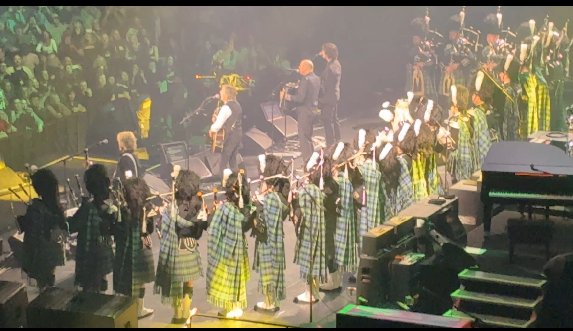  Paul McCartney in Hamilton appearing with the Paris Port Dover Pipe Band — Joe Warmington photo
