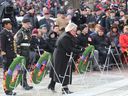 Veterans Affairs Minister and Deputy Minister of National Defense Jill McKnight lays a wreath at the National War Memorial during a Remembrance Day ceremony in Ottawa on November 11, 2025.