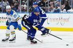 Toronto Maple Leafs William Nylander scored the game-winning goal in overtime against the St. Louis Blues on Tuesday night. Nathan Denette/The Canadian Press