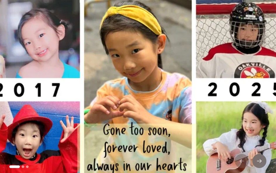 Melody Xu, 8, was struck by an SUV in Oakville on Thursday, November 6, 2025.