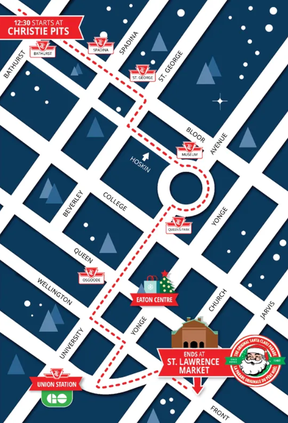 Route of the Santa Claus Parade 2025.