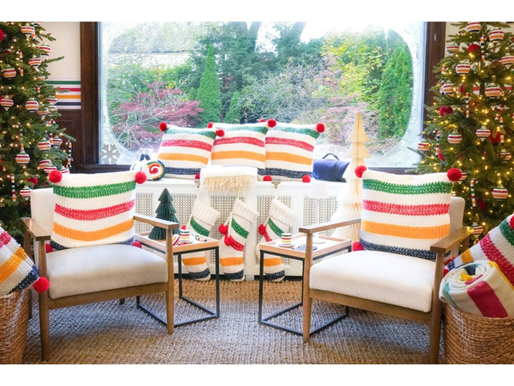  Products on display at Canadian Tire’s relaunch of the HBC brand and stripes in Toronto on Monday, Nov. 3, 2025.