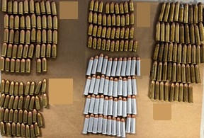  An image from Toronto Police of ammo seized in the arrest of Derrick Bowyer, 41, of Toronto.