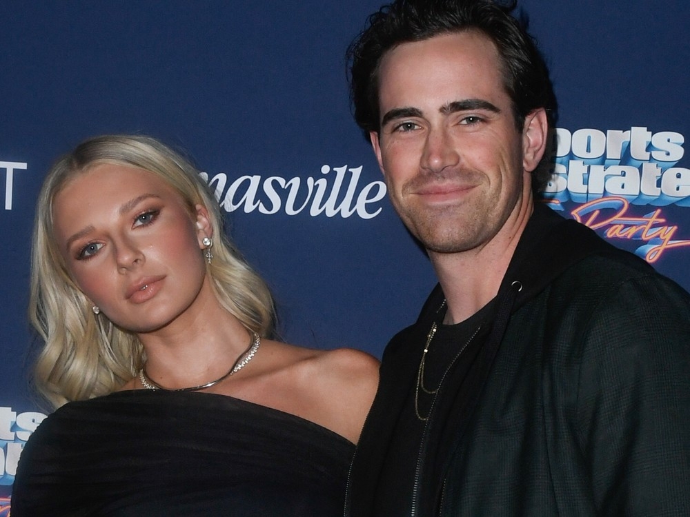  Kara Bieber and Shane Bieber arrive at SI The Party at XS nightclub at Encore Las Vegas on Feb. 10, 2024 in Las Vegas.