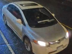 Toronto Police are seeking information on this four-door sedan as part of a mischief probe.