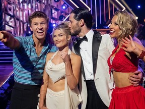 Robert Irwin, Whitney Carlson, Val Chmerkovskiy and Alix Earle on Dancing With the Stars.