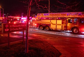Toronto firefighters have been battling a stubborn fire inside two apartment buildings at 11 Thorncliffe Park Dr. and 21 Overlea Blvd. since Thursday, November 27, 2025.