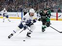 William Nylander of the Toronto Maple Leafs skates with the puck during the second period against the Dallas Stars at American Airlines Center on Dec. 21, 2025 in Dallas, Texas.