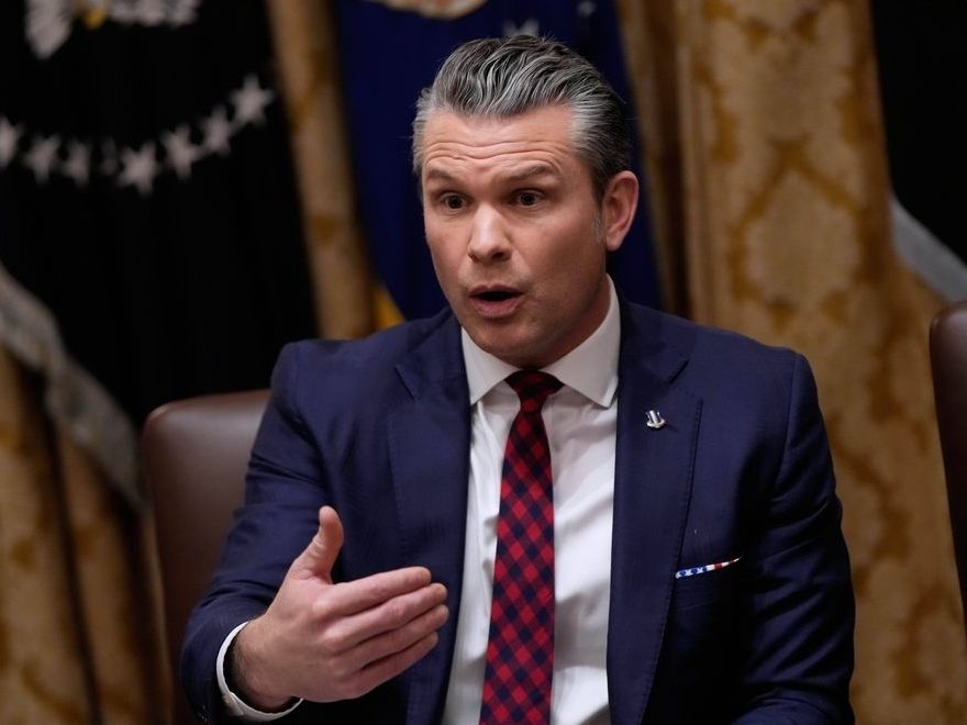  Defence Secretary Pete Hegseth speaks during a Cabinet meeting at the White House, Tuesday, Dec. 2, 2025, in Washington.
