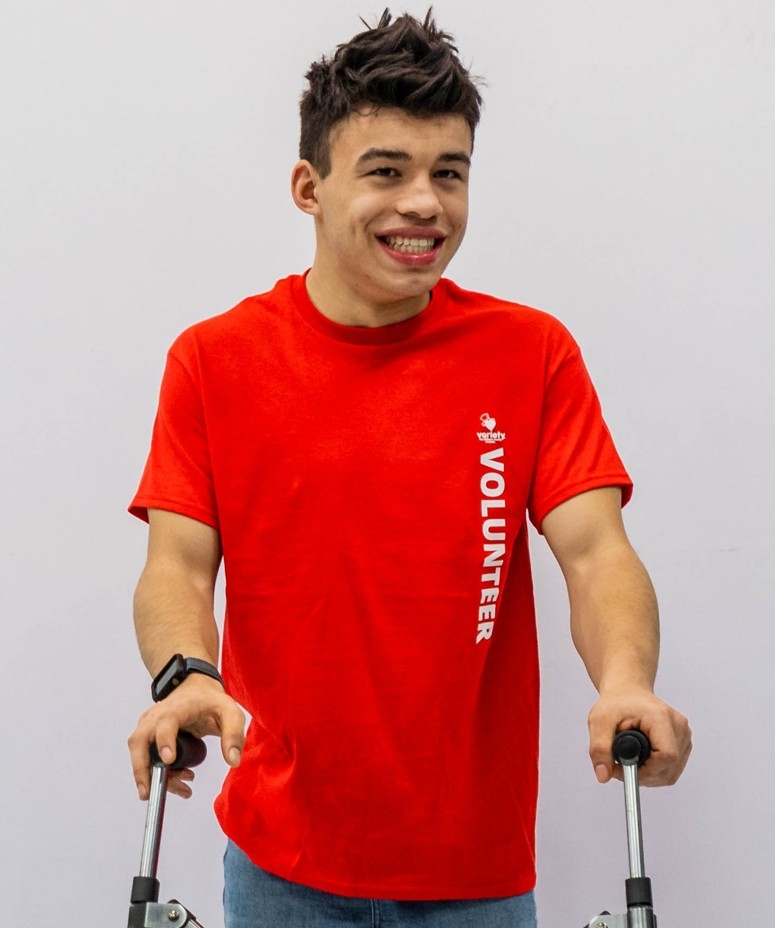  A.J. Morrison, 19, was born without a cerebellum and has cerebral palsy.