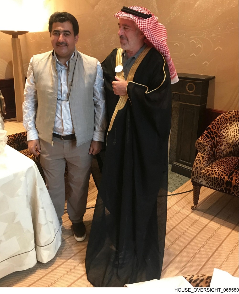  Democrats on the U.S. House Oversight Committee released dozens more images obtained from the estate of Jeffrey Epstein, Thursday, Dec. 18, 2025. In this photo, Epstein is seen dressed up in Arabic clothing.