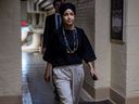 Rep. Ilhan Omar (D-Minnesota) walks towards the U.S. Capitol Building in Washington, D.C., Dec. 10, 2025.
