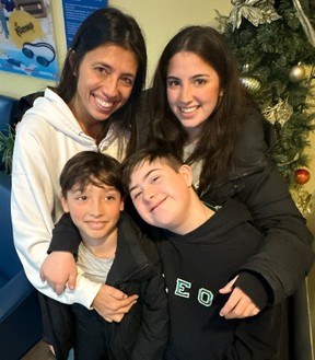 Cristine Maiera-Tarr with Sam, 9, Leo, 13, and Emily, 16 at Variety Village.