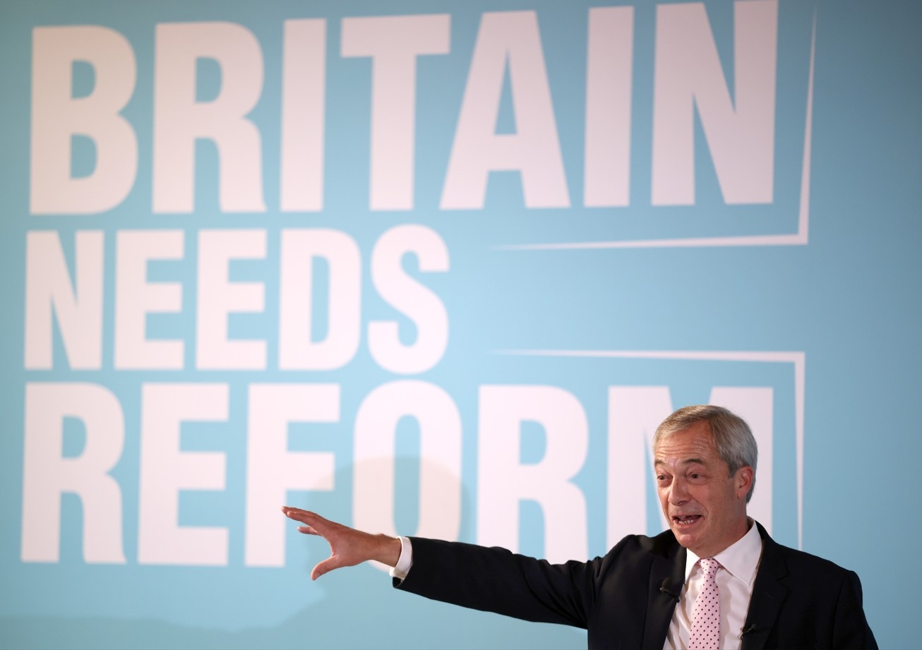  Reform UK Leader Nigel Farage speaks during a press conference in London, United Kingdom on Dec. 4, 2025.