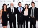 Honoree Rob Reiner, second left, poses with his wife Michele, left, and children Jake, centre, Romy, and Nick at the 41st annual Chaplin Award Gala at Avery Fisher Hall, April 28, 2014, in New York.