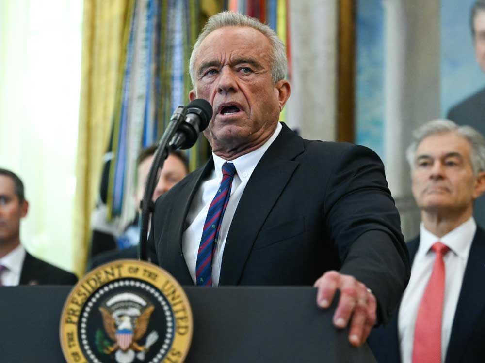 U.S. Secretary of Health and Human Services Robert F. Kennedy Jr. speaks in the Oval Office during an event with President Donald Trump at the White House in Washington, D.C. on Nov. 6, 2025.