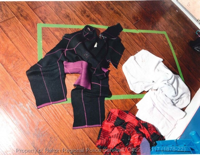  Becky Hamber and her wife Brandy Cooney stand accused of first-degree murder after their 12-year-old foster son was found dead, soaking wet in this wetsuit, and emaciated on Dec. 21, 2022.