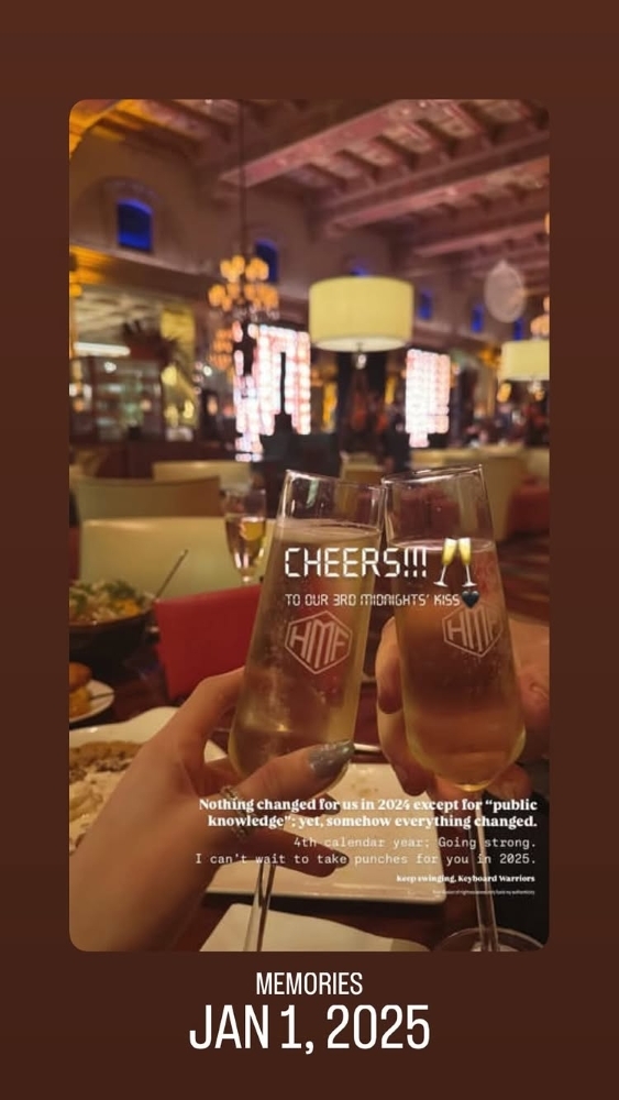 Jordon Hudson's post on her Instagram Story for New Years.