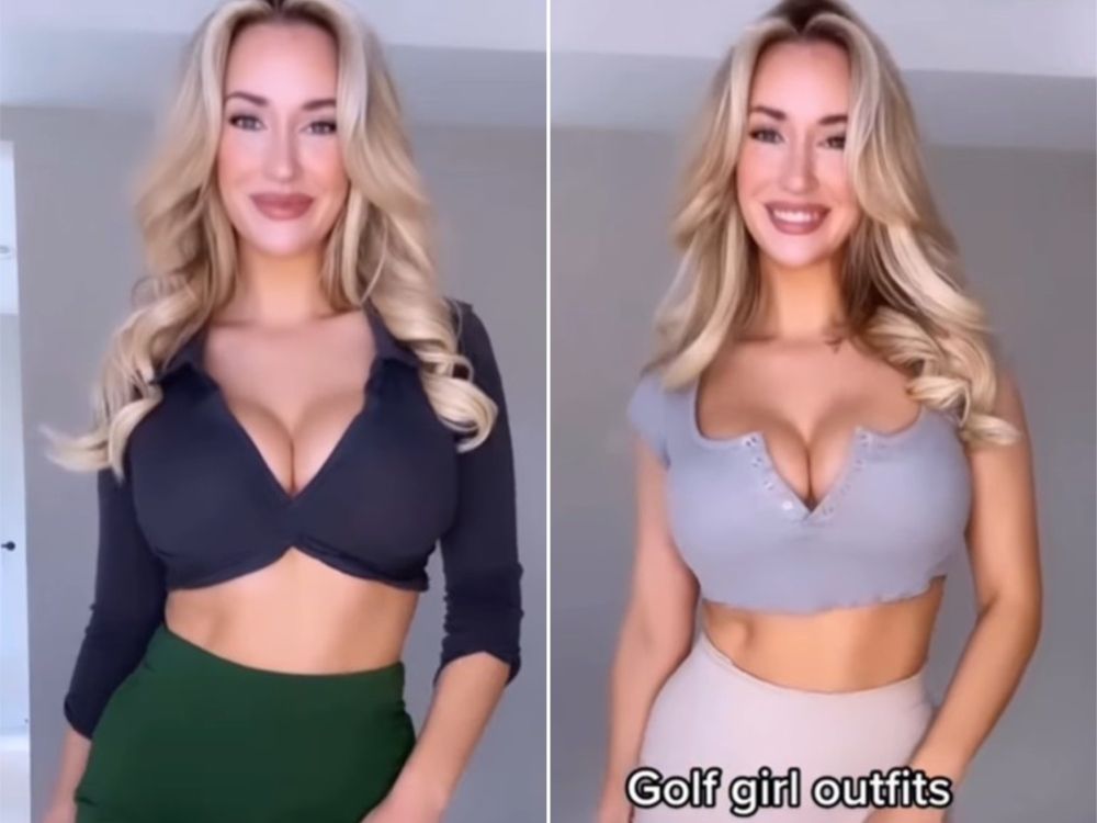 Golf influencer Paige Spiranac models several different outfits in a recent Instagram post.