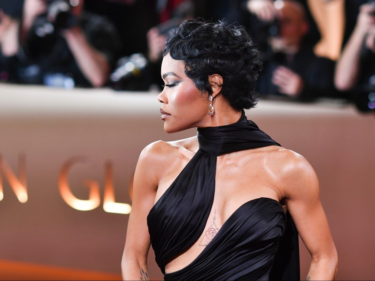 Teyana Taylor arrives at the 83rd Golden Globes on Sunday, Jan. 11, 2026, at the Beverly Hilton in Beverly Hills, Calif.