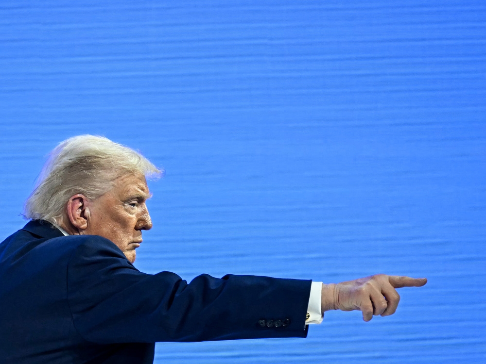  U.S. President Donald Trump gestures during the World Economic Forum annual meeting in Davos, Switzerland, Wednesday, Jan. 21, 2026.