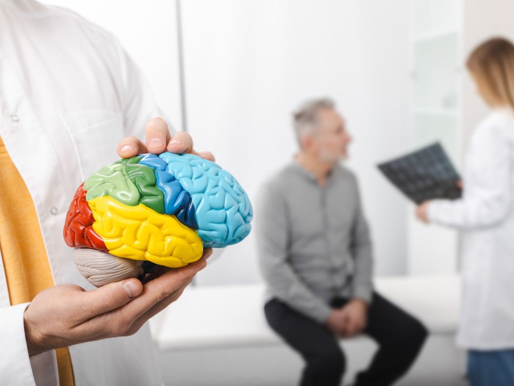 Man at appointment with neurologist