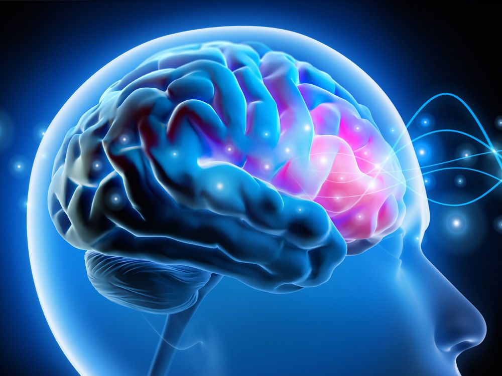 Male head with brain activity - Brain waves