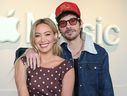 Hilary Duff and Matthew Koma stop by Apple Music Studios on December 4, 2025 in Los Angeles.