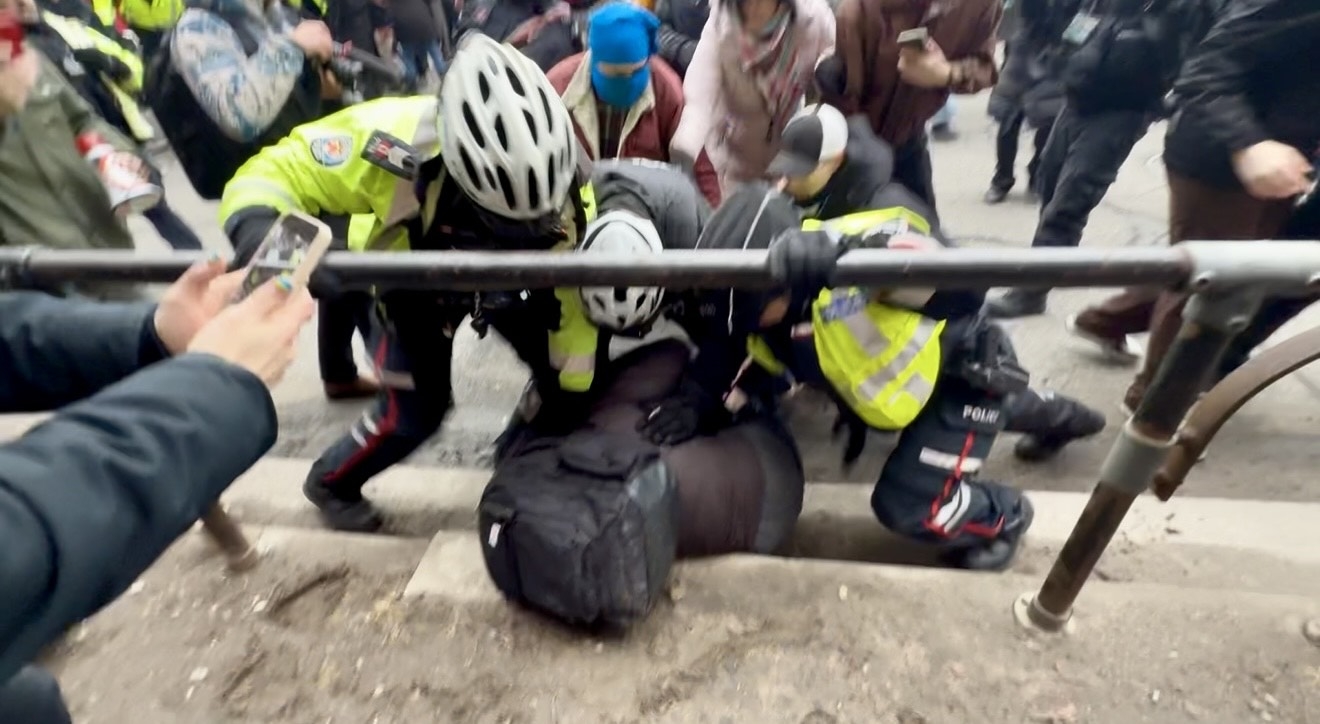  Toronto Police say nine people were arrested during a Canada First “Stop Mass Immigration Rally” and counter-protest. Caryma Sa’d Photo