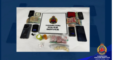  Hamilton Police seized a variety of drugs and charged a Hamilton man with four offences. (Hamilton Police)