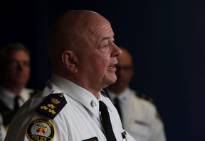 Toronto Police Chief Myron Demkiw attends a press conference on July 18, 2025
