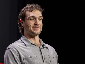 Toronto Blue Jays pitcher TreyĀ YesavageĀ kicksĀ off the Rogers⯠Screen BreakāÆNational School ProgramĀ at Toronto Metropolitan University (TMU) during an event held at Mattamy Athletic Centre on Wednesday Jan. 28, 2026.
