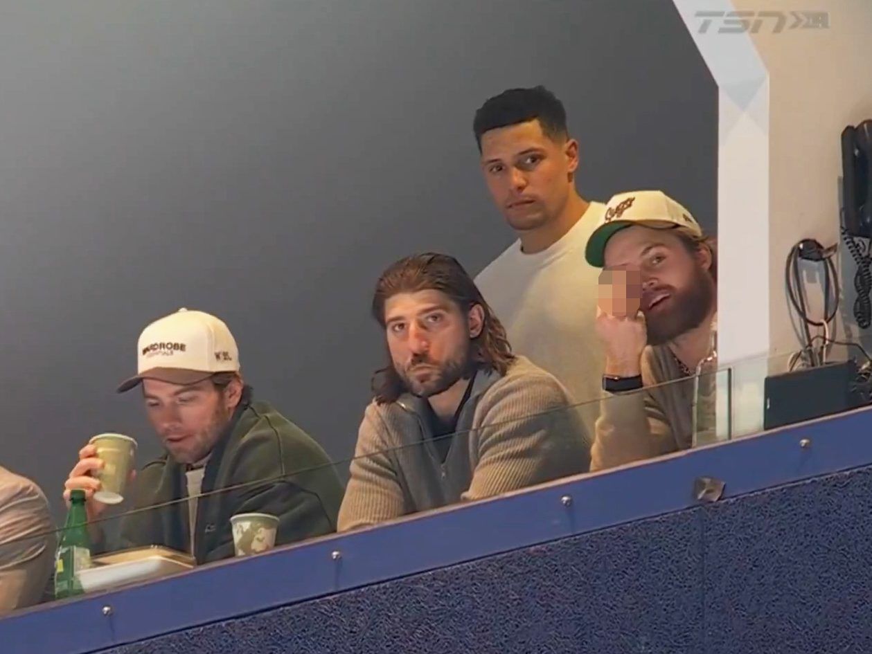 Injured Maple Leafs winger William Nylander was caught making the gesture during the third period of a loss Sunday to Colorado. Read more.