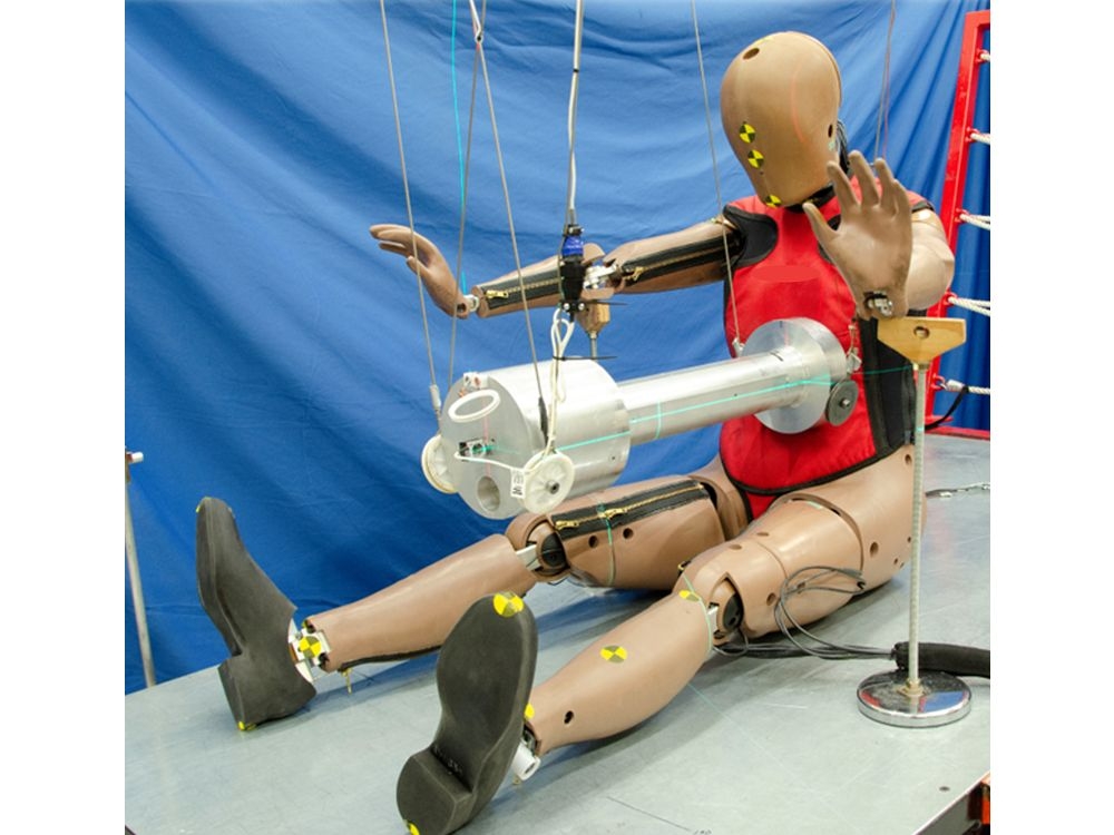  Safety officials say the THOR-05F will help regulators and carmakers better understand how crashes affect female passengers, ultimately saving lives. (National Highway Traffic Safety Administration)