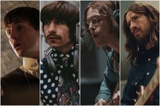 Paul Mescal as Paul McCartney, Barry Keoghan as Ringo Starr, Harris Dickinson as John Lennon and Joseph Quinn as George Harrison in 'The Beatles'.