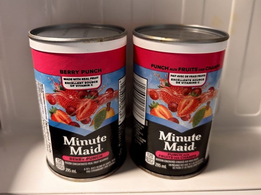 Minute Maid frozen concentrate juices are pictured in Toronto on Jan. 30, 2026.