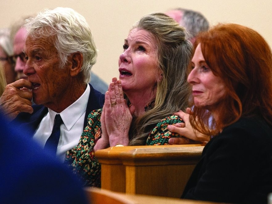  Melissa Gilbert, centre, reacts as her husband Timothy Busfield is granted a conditional release at a hearing in the Second District Judicial Court at the Bernalillo County Courthouse, Tuesday, Jan. 20, 2026, in Albuquerque, N.M.